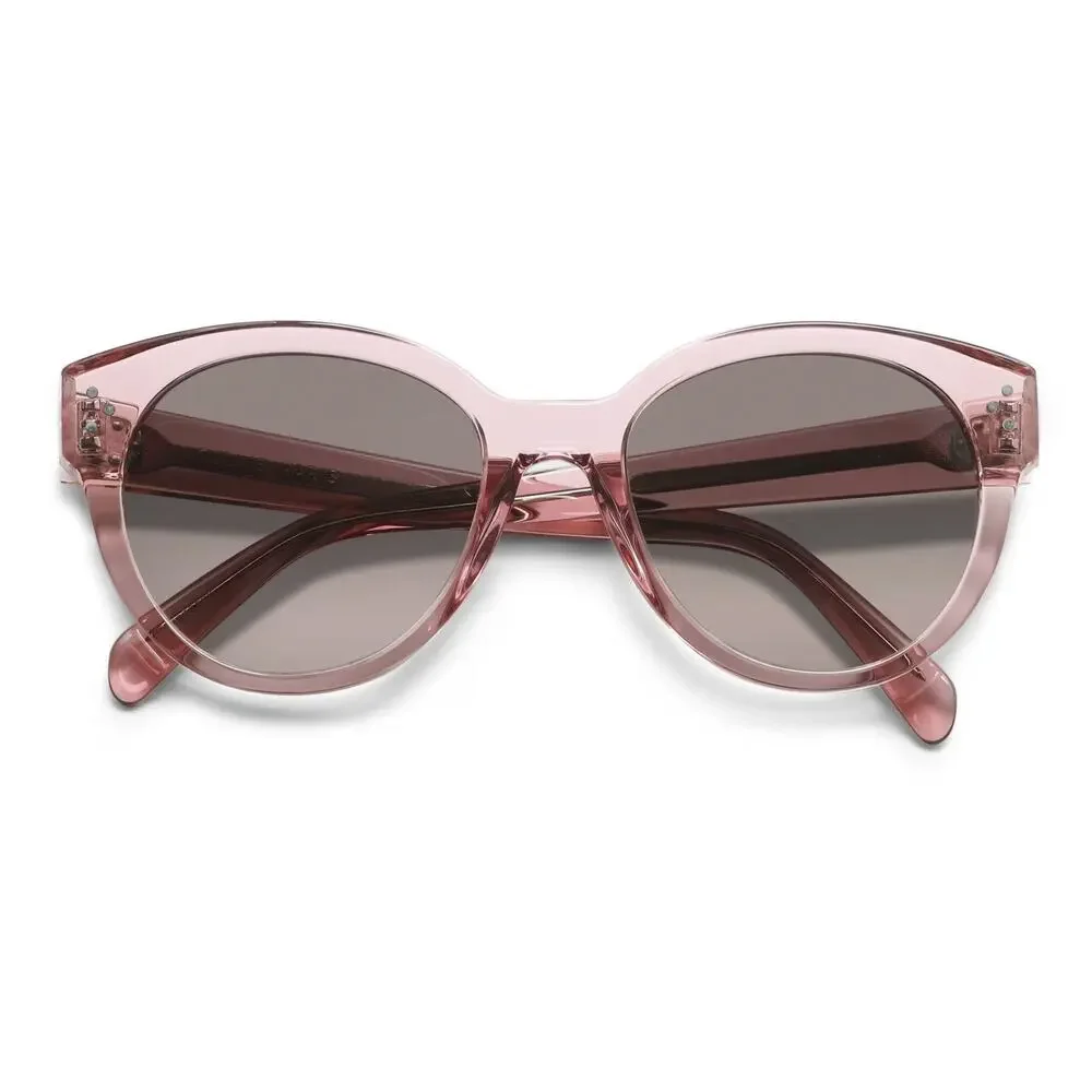 Celine CL40169I Audrey Pink Transparent Frame Gradient Round Sunglasses